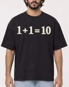 Mockup Boxy Heavyweight Tee Black male close-up 17
