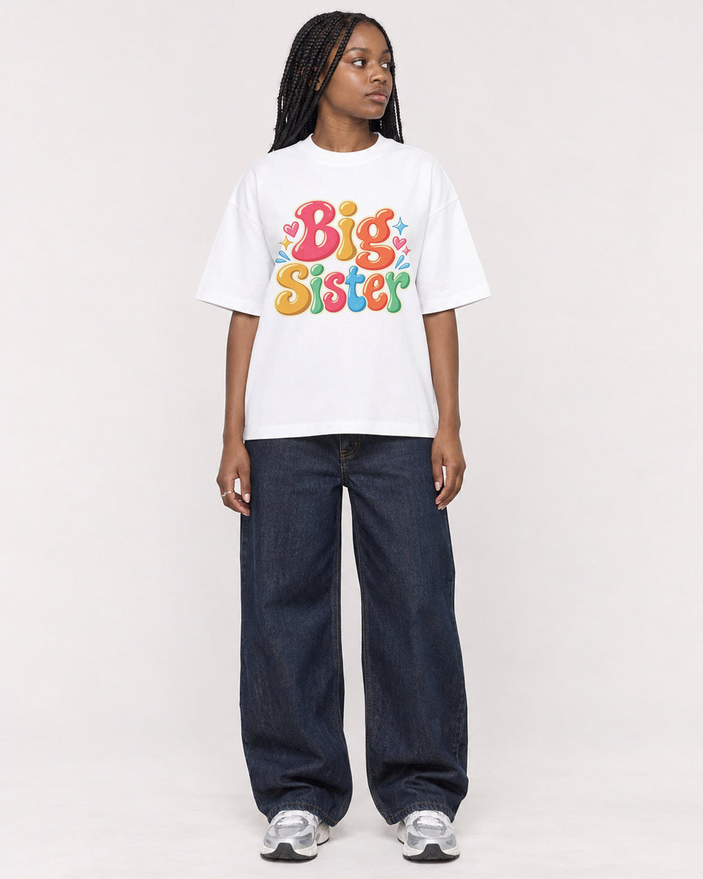 Mockup Boxy Heavyweight Tee White female full-body 04