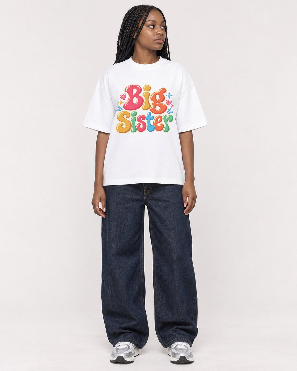 Mockup Boxy Heavyweight Tee White female full-body 04