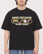 Mockup Boxy Heavyweight Tee Black male close-up 03