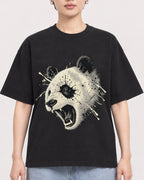 Mockup Boxy Heavyweight Tee Black female close-up 23