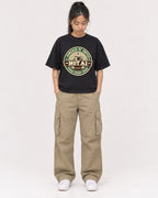 Mockup Boxy Heavyweight Tee Black female full-body 42