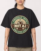 Mockup Boxy Heavyweight Tee Black female close-up 42