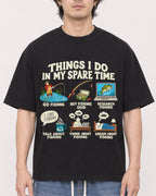 Mockup Boxy Heavyweight Tee Black male close-up 03