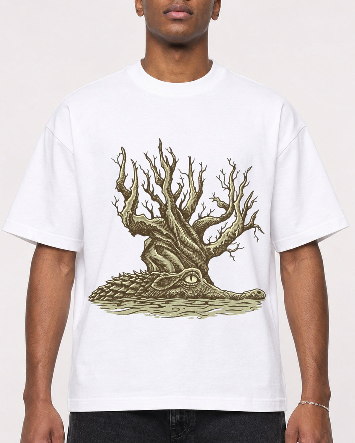 Mockup Boxy Heavyweight Tee White male close-up 15