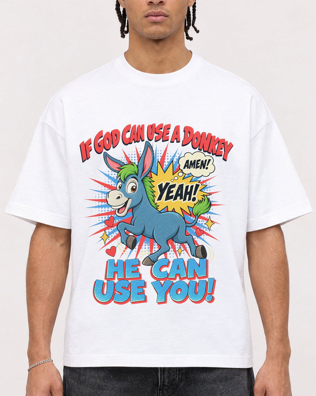 Mockup Boxy Heavyweight Tee White male close-up 40