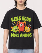 Mockup Boxy Heavyweight Tee Black male close-up 41