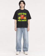 Mockup Boxy Heavyweight Tee Black male full-body 41