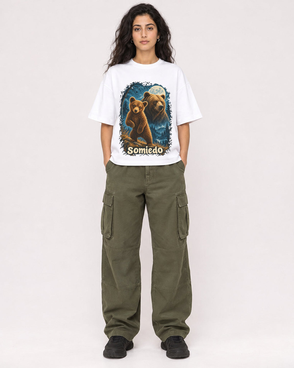 Mockup Boxy Heavyweight Tee White female full-body 07