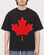Mockup Boxy Heavyweight Tee Black male close-up 03