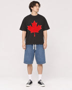 Mockup Boxy Heavyweight Tee Black male full-body 03