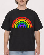 Mockup Boxy Heavyweight Tee Black male close-up 09