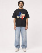 Mockup Boxy Heavyweight Tee Black male full-body 17