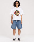 Mockup Boxy Heavyweight Tee White female full-body 26