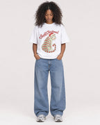 Mockup Boxy Heavyweight Tee White female full-body 05