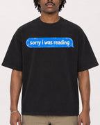 Mockup Boxy Heavyweight Tee Black male close-up 04