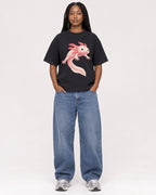 Mockup Boxy Heavyweight Tee Black female full-body 04