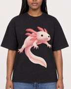 Mockup Boxy Heavyweight Tee Black female close-up 04