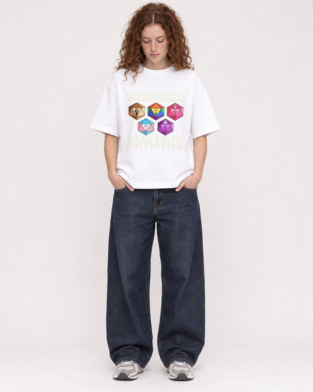 Mockup Boxy Heavyweight Tee White female full-body 09