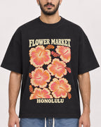 Mockup Boxy Heavyweight Tee Black male close-up 07