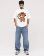 Mockup Boxy Heavyweight Tee White male full-body 07