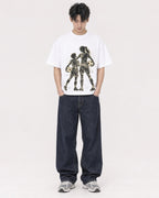 Mockup Boxy Heavyweight Tee White male full-body 31