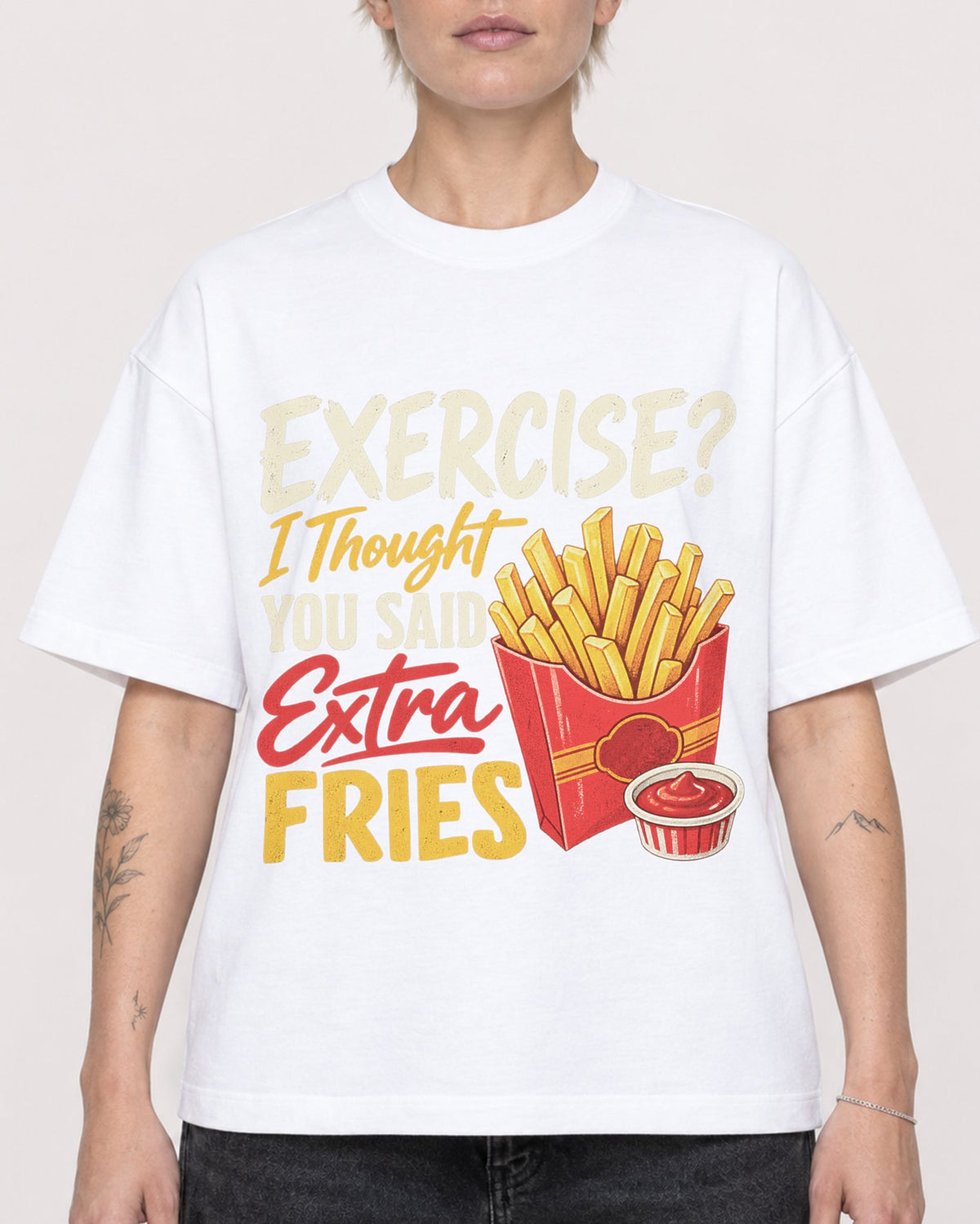 Mockup Boxy Heavyweight Tee White female close-up 48