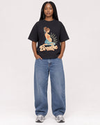 Mockup Boxy Heavyweight Tee Black female full-body 04