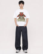 Mockup Boxy Heavyweight Tee White male full-body 01