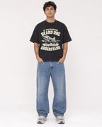 Mockup Boxy Heavyweight Tee Black male full-body 06
