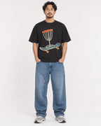 Mockup Boxy Heavyweight Tee Black male full-body 02