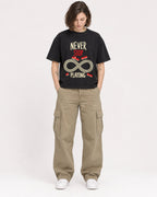 Mockup Boxy Heavyweight Tee Black female full-body 18