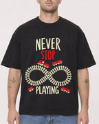 Mockup Boxy Heavyweight Tee Black male close-up 18