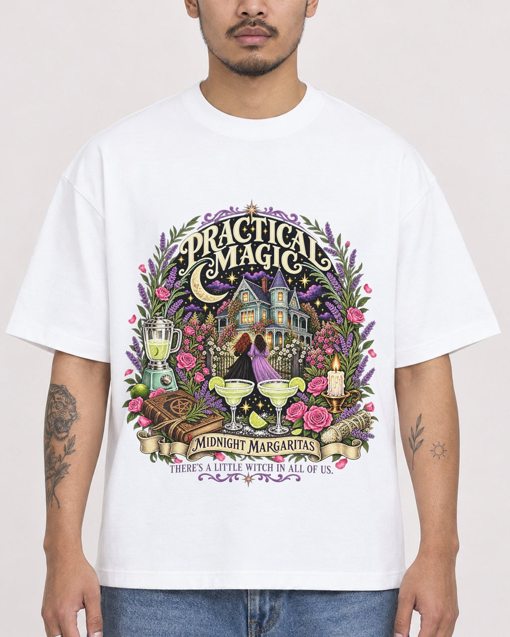 Mockup Boxy Heavyweight Tee White male close-up 12