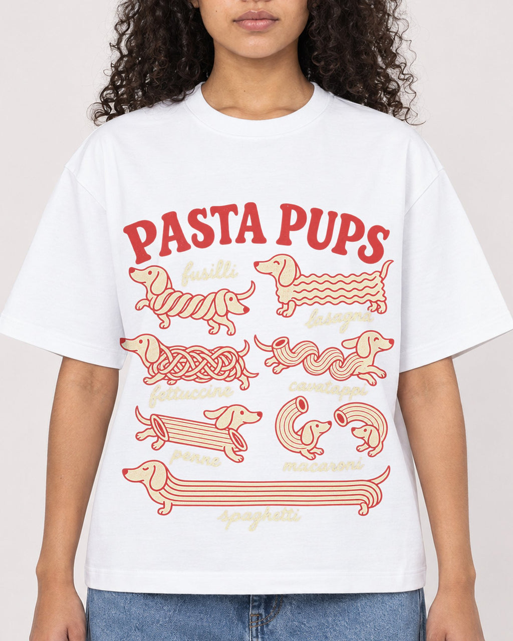 Mockup Boxy Heavyweight Tee White female close-up 10