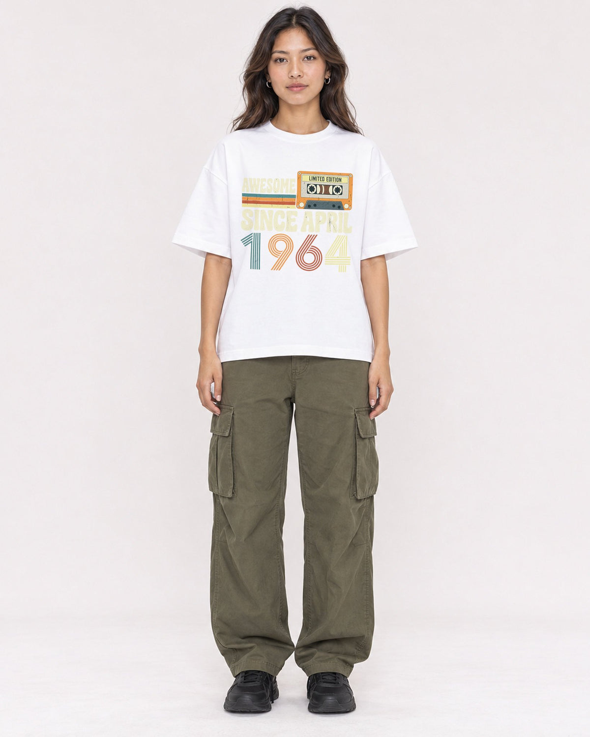 Mockup Boxy Heavyweight Tee White female full-body 02