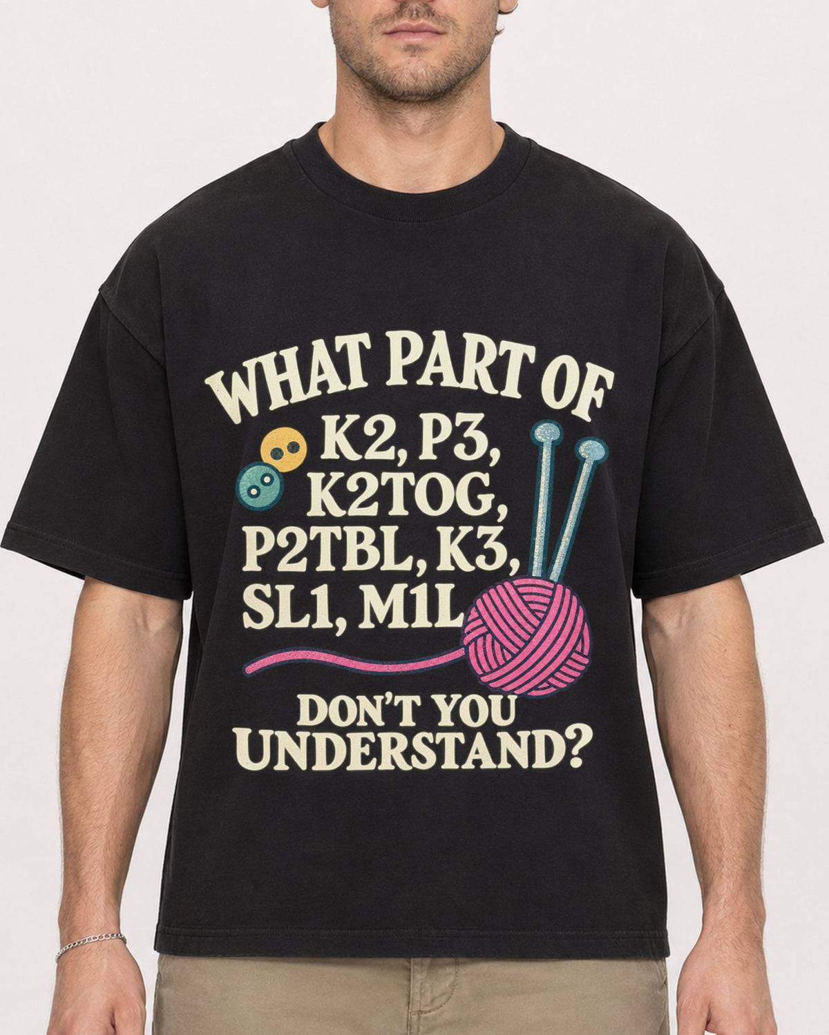Mockup Boxy Heavyweight Tee Black male close-up 08