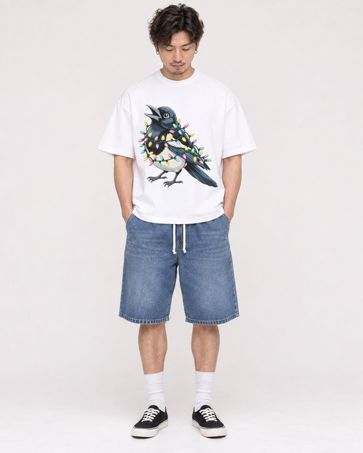 Mockup Boxy Heavyweight Tee White male full-body 03
