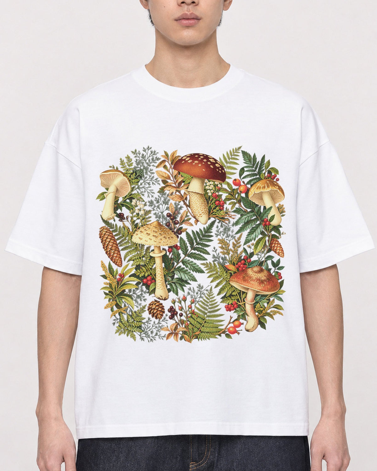 Mockup Boxy Heavyweight Tee White male close-up 01