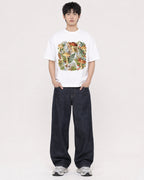Mockup Boxy Heavyweight Tee White male full-body 01