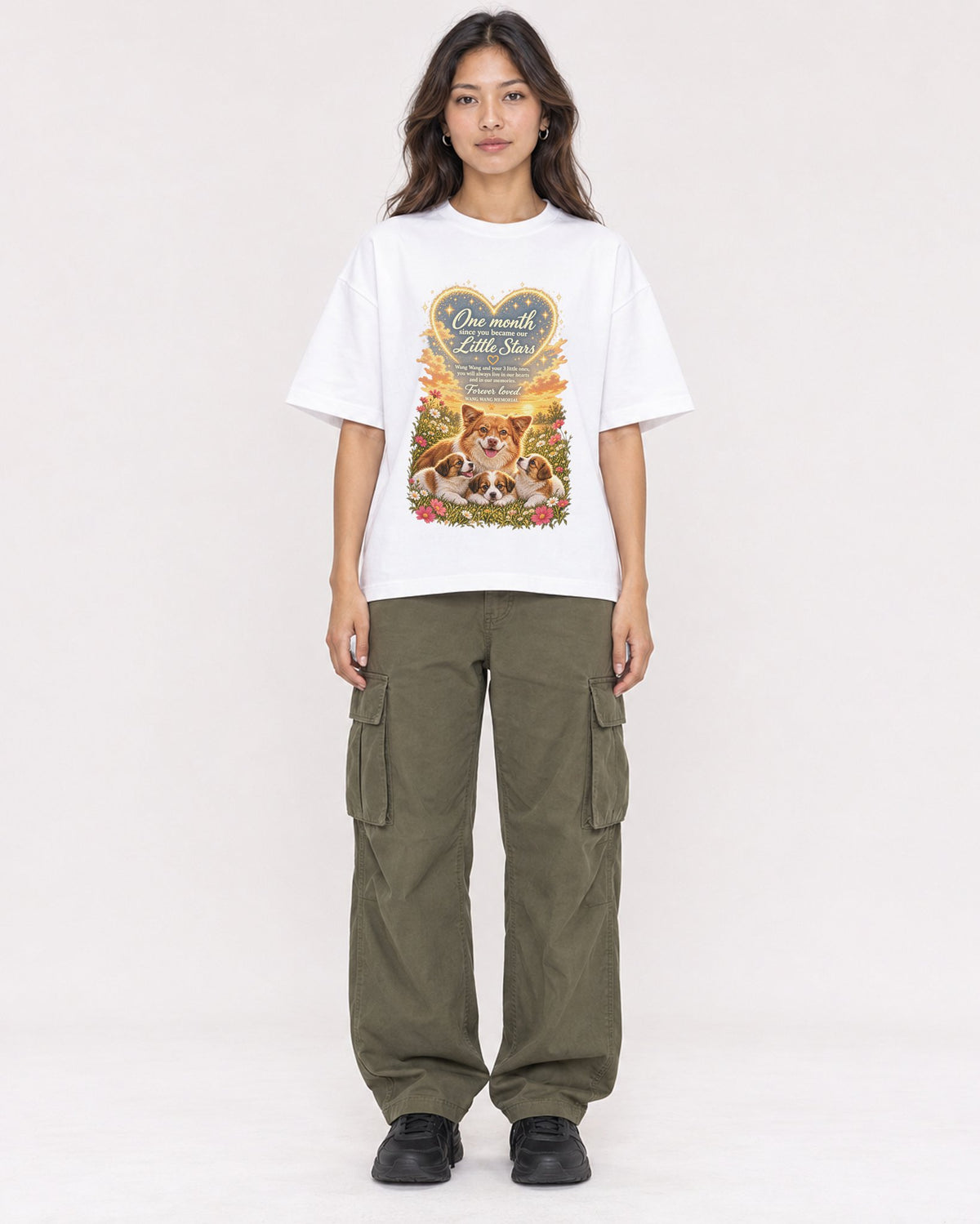 Mockup Boxy Heavyweight Tee White female full-body 02