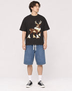 Mockup Boxy Heavyweight Tee Black male full-body 03