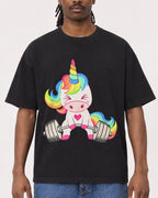 Mockup Boxy Heavyweight Tee Black male close-up 34