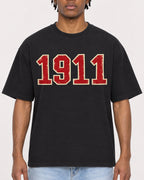 Mockup Boxy Heavyweight Tee Black male close-up 05