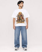 Mockup Boxy Heavyweight Tee White male full-body 02