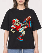 Mockup Boxy Heavyweight Tee Black female close-up 33