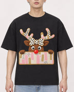 Mockup Boxy Heavyweight Tee Black male close-up 01