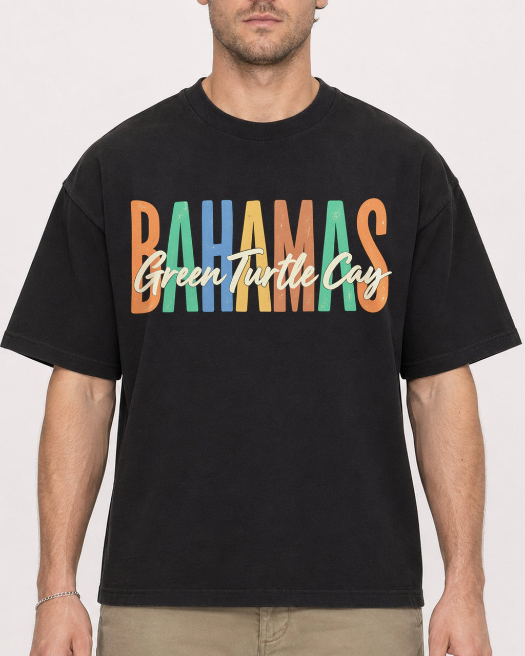 Mockup Boxy Heavyweight Tee Black male close-up 08