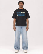 Mockup Boxy Heavyweight Tee Black male full-body 05
