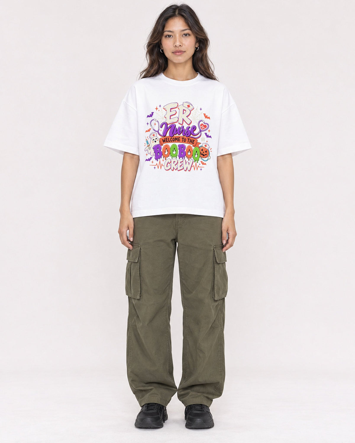 Mockup Boxy Heavyweight Tee White female full-body 02